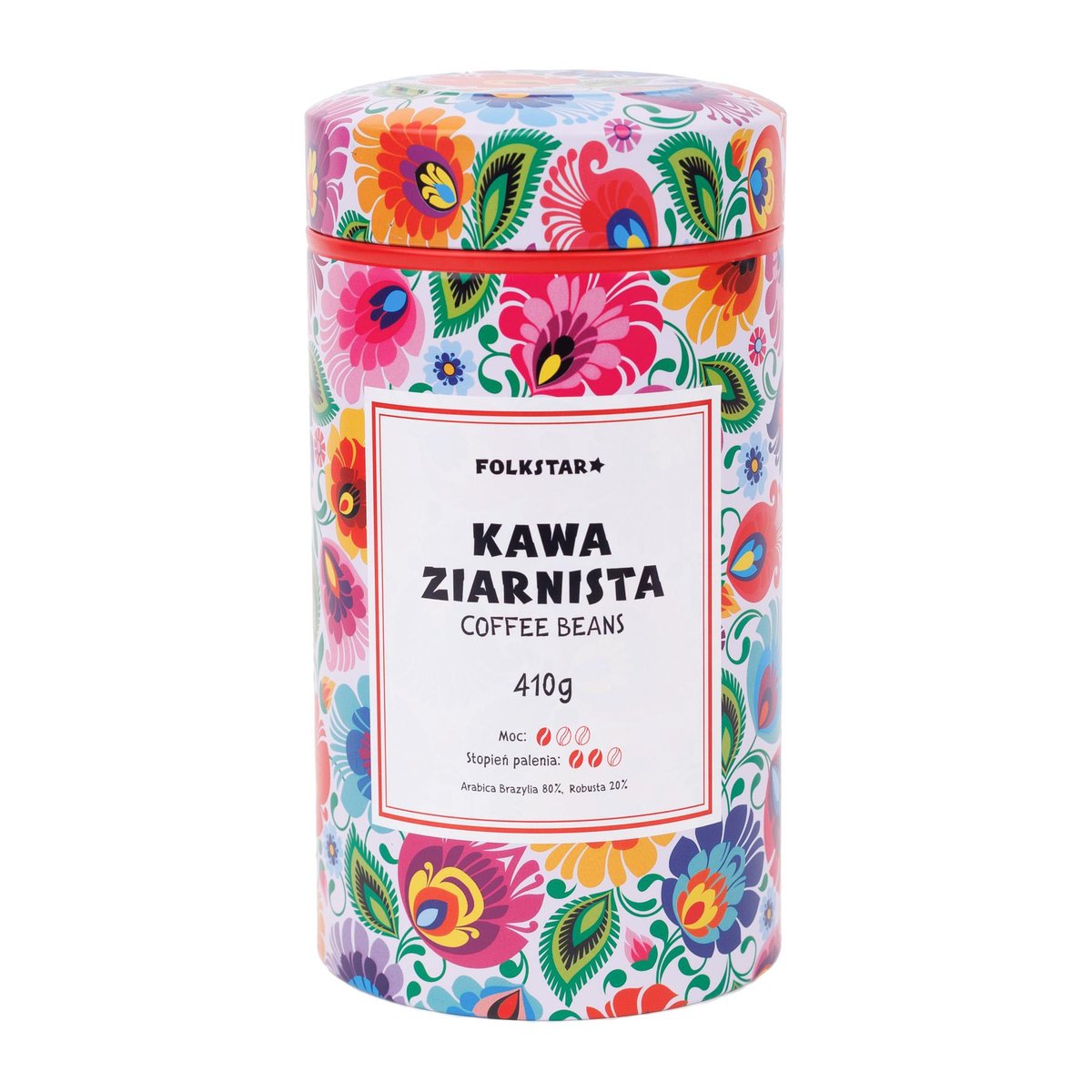 KAWA ZIARNISTA W PUSZCE FOLK 410g - ŁOWICKA BIAŁA FOLKSTAR