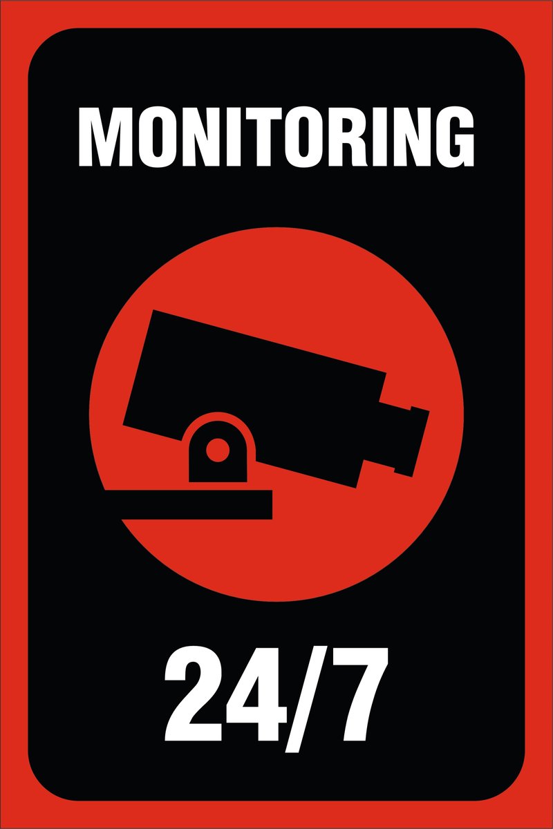 Tabliczka Monitoring 24/7 20x30cm PCV 3mm