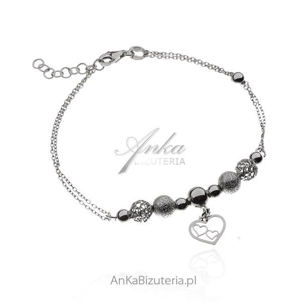 ankabizuteria.pl Srebrna bransoletka diamentowana SERDUSZKO