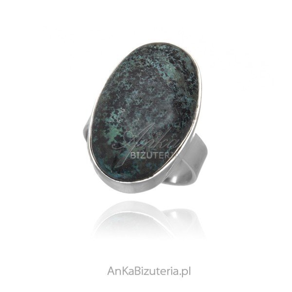 ankabizuteria.pl Pierścionek srebrny z kamieniem UNIKAT Shattuckite