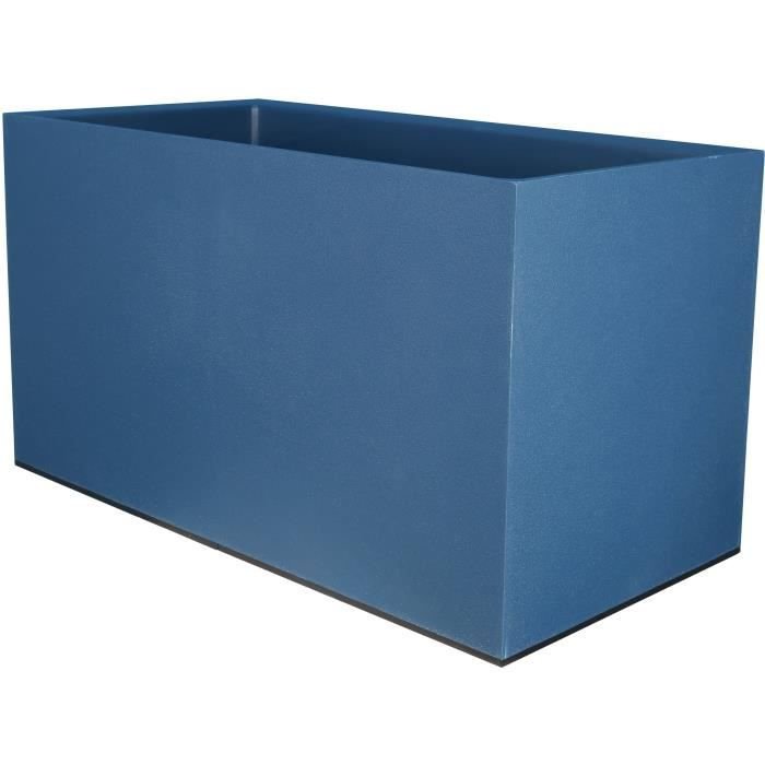 Prostokątna skrzynka na kwiaty RIVIERA GRANIT - Plastik - 80x40 cm - Niebieski