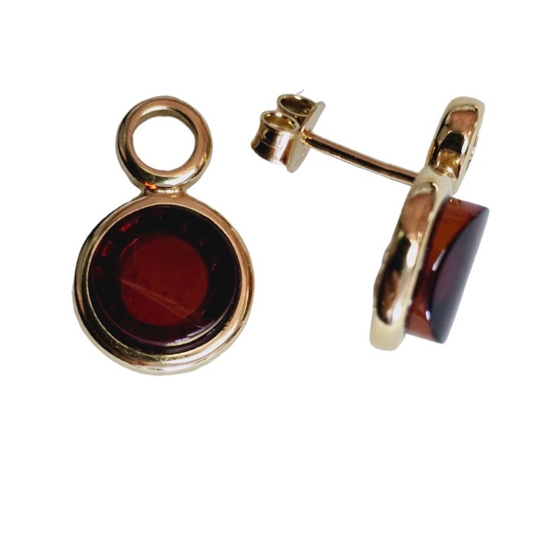 ankabizuteria.pl Kolczyki srebrne pozłacane z eleganckim wiśniowym bu