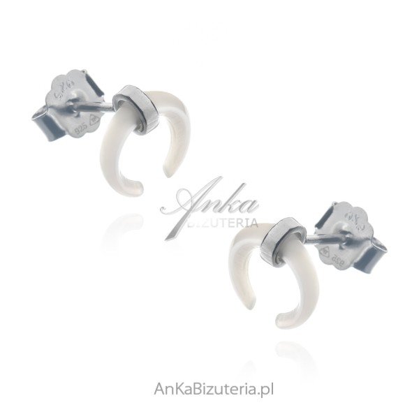 ankabizuteria.pl Kolczyki srebrne z masą perłową KSIĘŻYCE