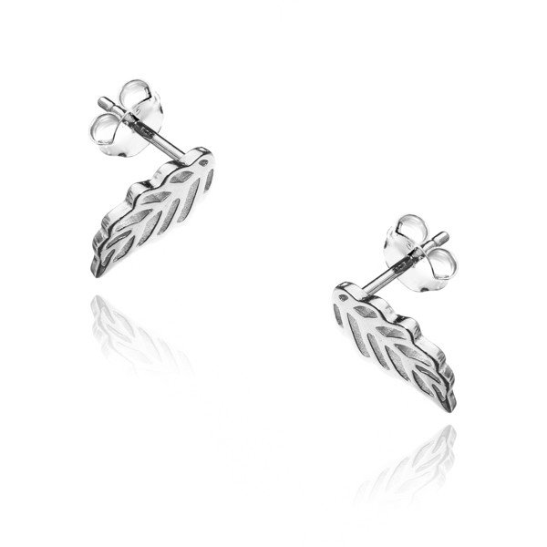 ankabizuteria.pl Kolczyki srebrne rodowane LISTKI ażurowe sztyft