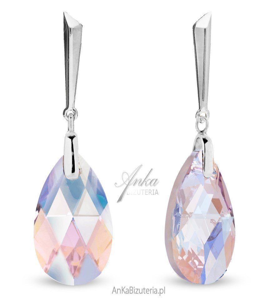 ankabizuteria.pl Kolczyki srebrne Swarovski Lacrima w kolorze Light A