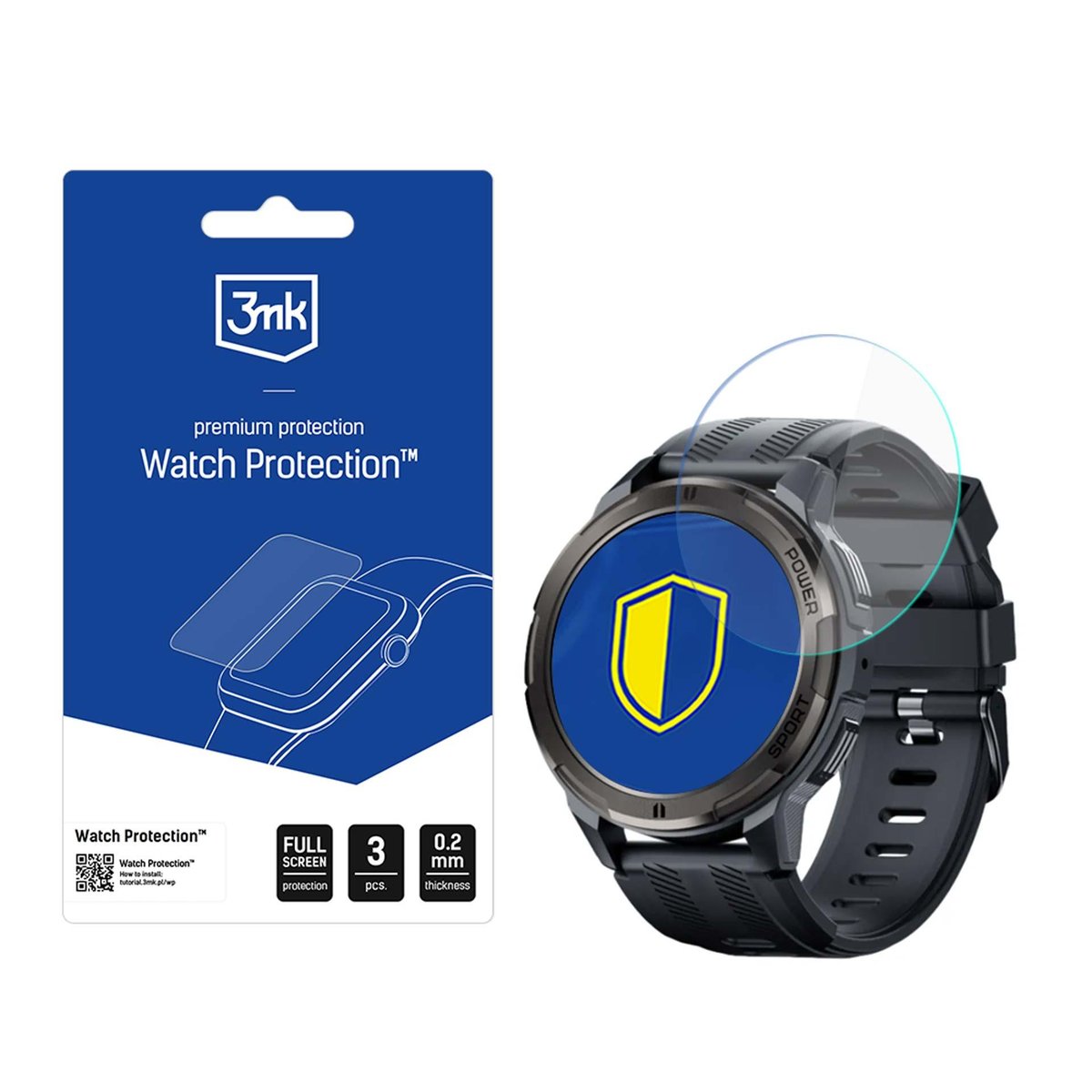 Szkło hybrydowe na ekran smartwatcha do Rubicon RNCF26 - 3mk Watch Protect