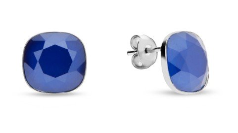 ankabizuteria.pl Kolczyki srebrne Swarovski BUSSO w kolorze Royal Blu