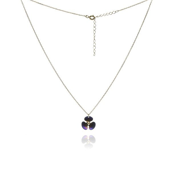 ankabizuteria.pl Naszyjnik srebrny pozłacany KWIATEK z tytanem