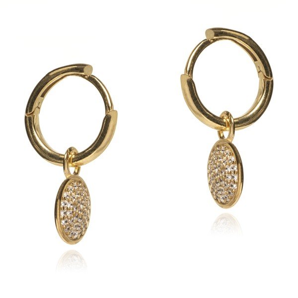 ankabizuteria.pl Kolczyki srebrne pozłacane kółka z cyrkoniami