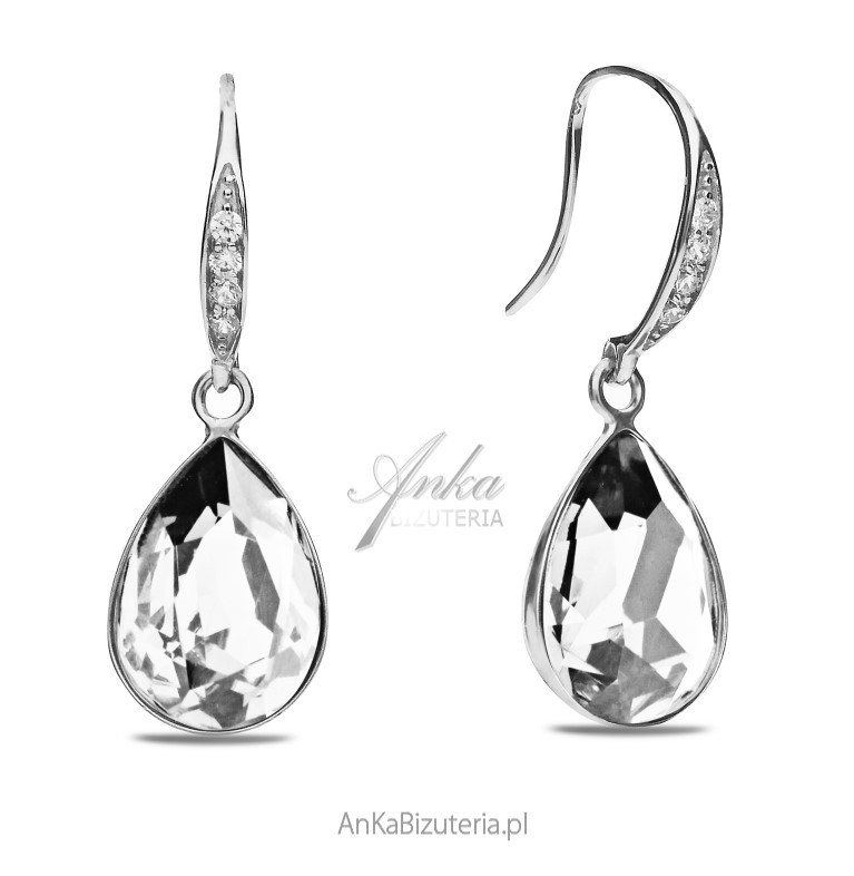 ankabizuteria.pl Kolczyki srebrne z kryształami Swarovski Classy Pear