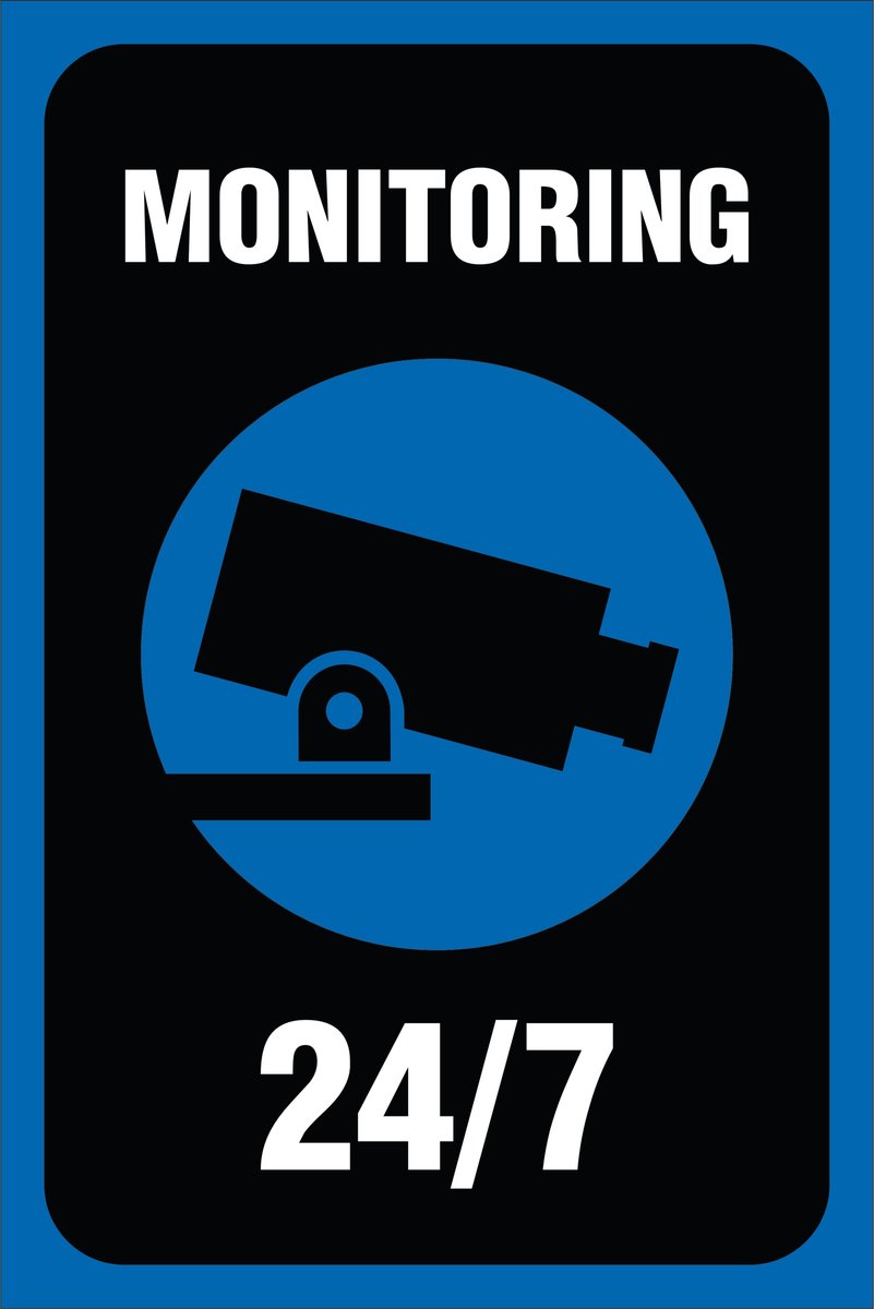 Tabliczka Monitoring 24/7 20x30cm PCV 3mm