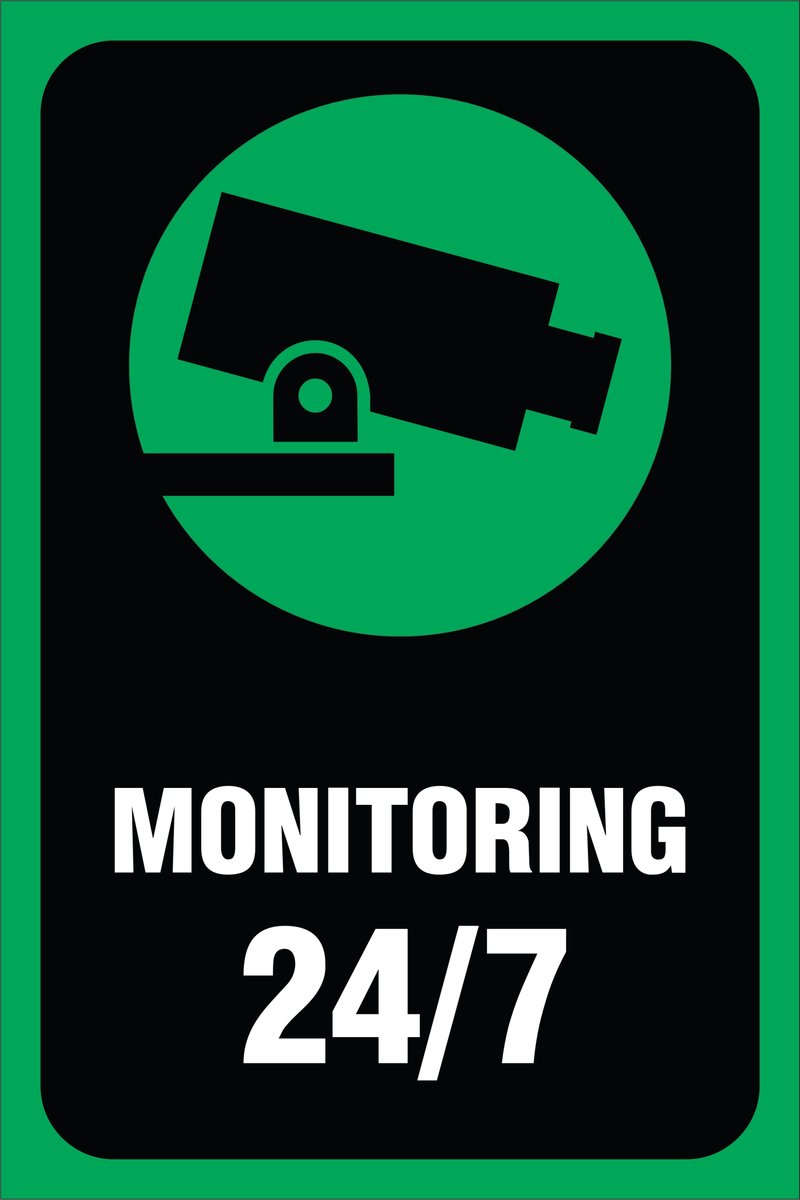 Tabliczka Monitoring 24/7 20x30cm PCV 3mm