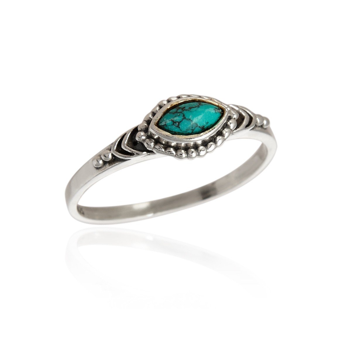 ankabizuteria.pl Pierścionek srebrny oksydowany z turkusem