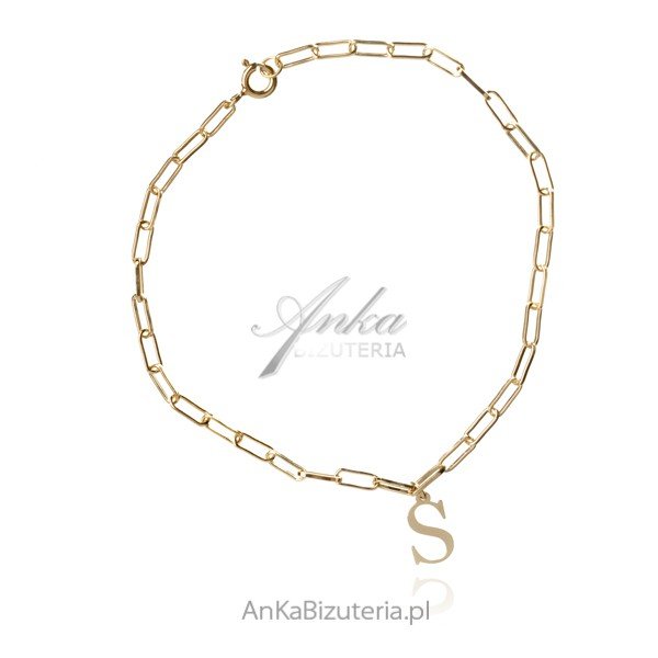 ankabizuteria.pl Bransoletka srebrna pozłacana na łańcuszku UNIONS -