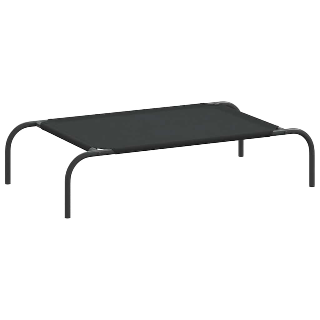 vidaXL Podwyższone legowisko dla psa czarne 90x50x20 cm