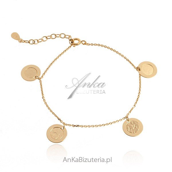 ankabizuteria.pl Bransoletka srebrna pozłacana i satynowana
