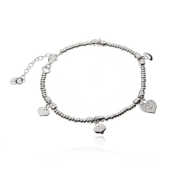 ankabizuteria.pl Bransoletka srebrna z serduszkami