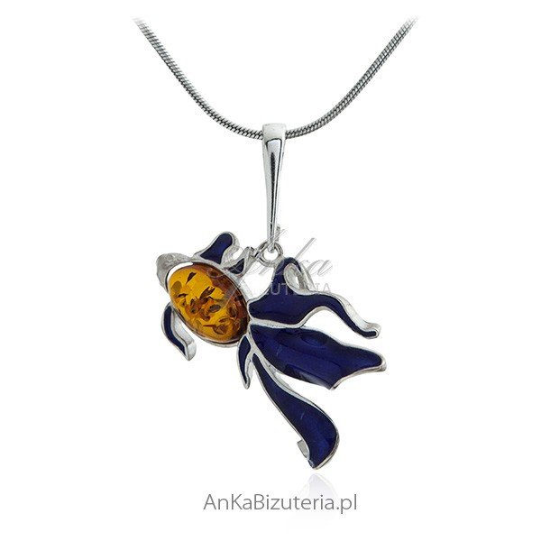 ankabizuteria.pl Piękna biżuteria srebrna - zawieszka z bursztynem i