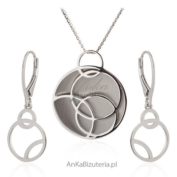 ankabizuteria.pl Elegancki Komplet biżuterii srebrny