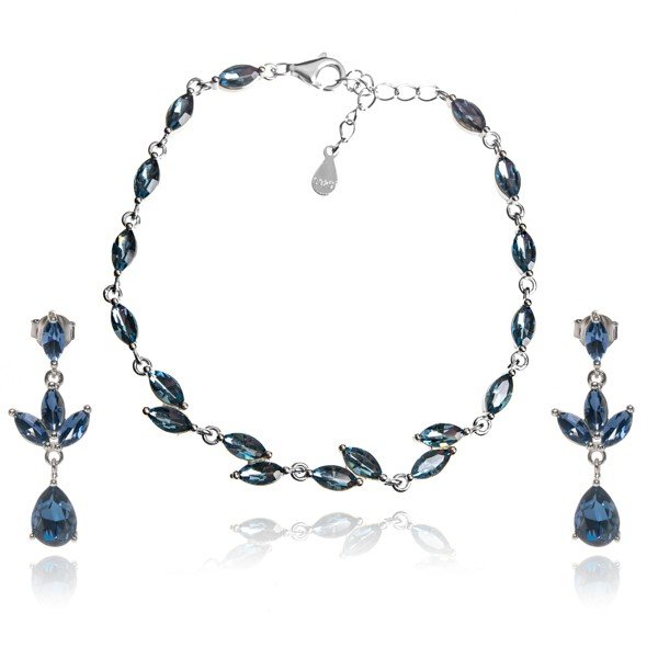 ankabizuteria.pl Biżuteria srebrna komplet z kryształami Swarovski w