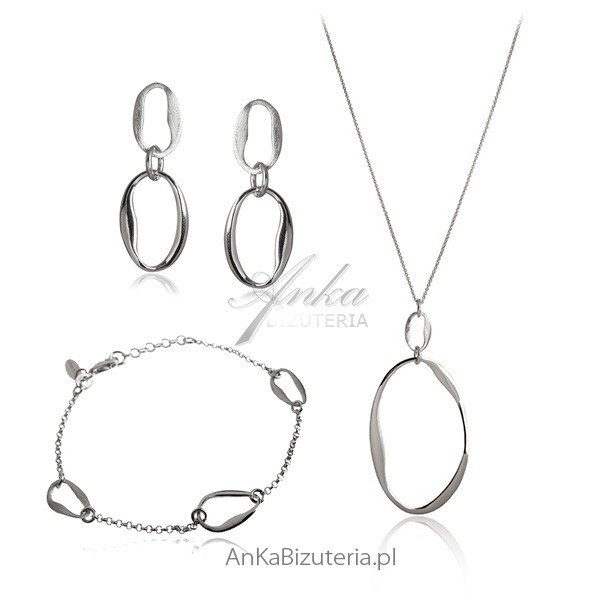 ankabizuteria.pl Elegancki Komplet biżuterii srebrny