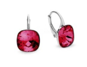 ankabizuteria.pl Kolczyki srebrne Swarovski Barete crystals w kolorze