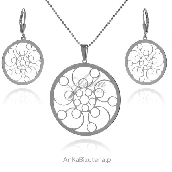 ankabizuteria.pl Komplet biżuteria srebrna AŻURY