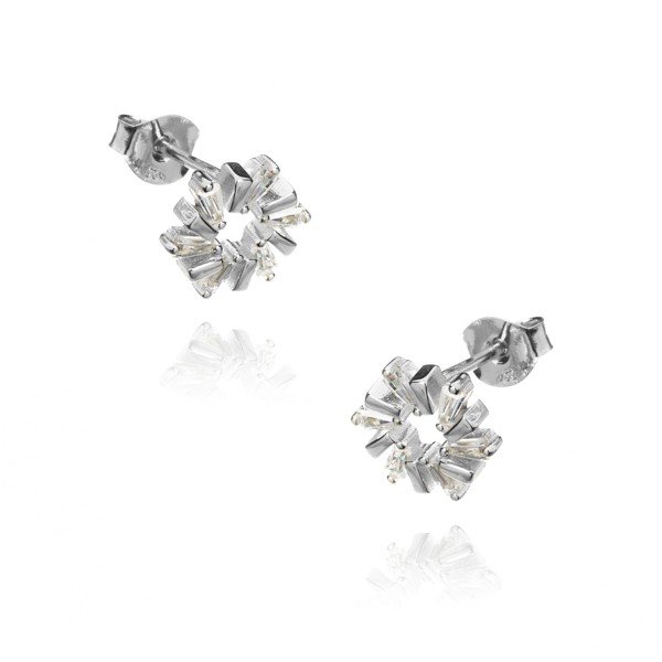 ankabizuteria.pl Kolczyki srebrne z białymi cyrkoniami okrągłe