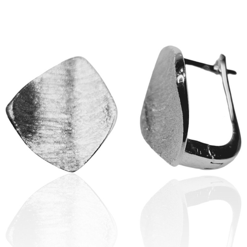 ankabizuteria.pl Kolczyki srebrne rodowane i satynowane CUDNE