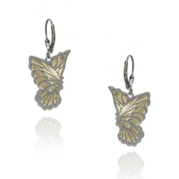 ankabizuteria.pl Kolczyki srebrne pozłacane MOTYLE