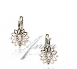 ankabizuteria.pl Srebrne kolczyki dziecięce z cyrkonią - KWIATKI