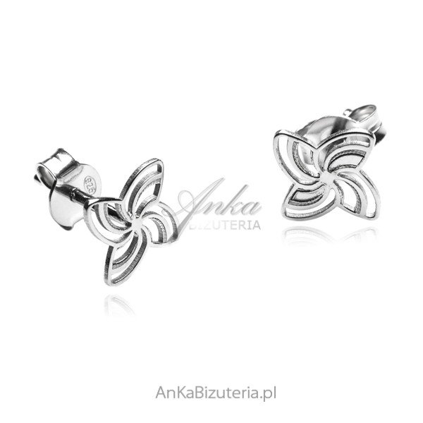 ankabizuteria.pl Kolczyki srebrne WIATRACZKI na sztyft