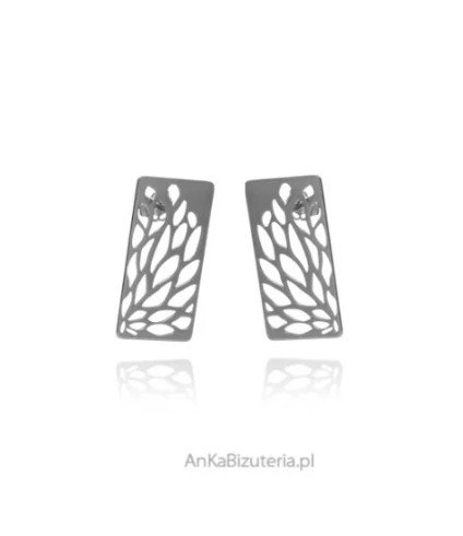 ankabizuteria.pl Kolczyki srebrne ażurowe prostokąty
