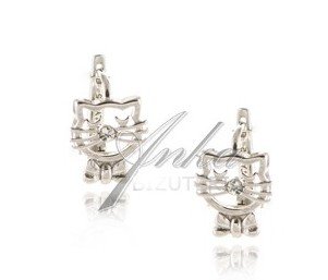 ankabizuteria.pl Srebrne kolczyki dziecięce KOTKI