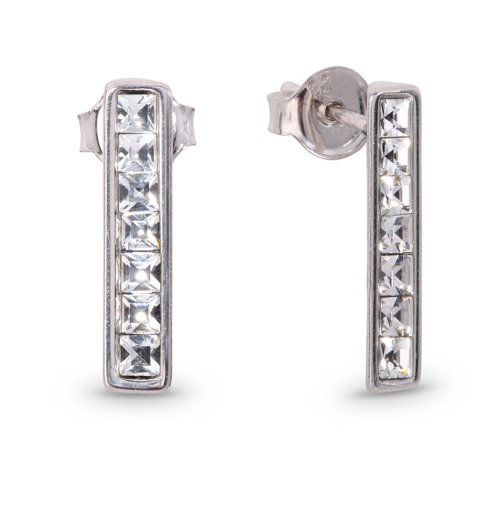 ankabizuteria.pl Kolczyki srebrne z kryształami Swarovski na wkrętkac