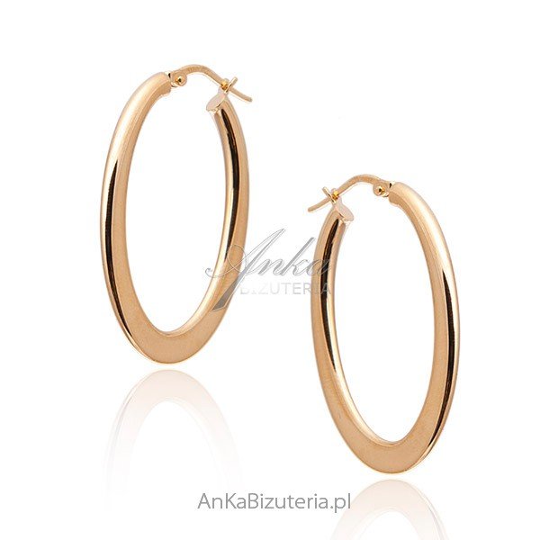 ankabizuteria.pl Kolczyki srebrne pozłacane owalne kółka