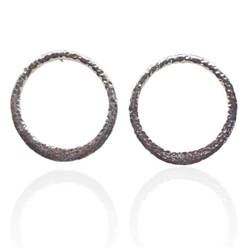 ankabizuteria.pl Kolczyki srebrne duże KOŁA karbowane na sztyft