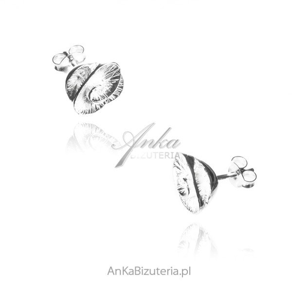 ankabizuteria.pl Kolczyki srebrne satynowane kwiatki