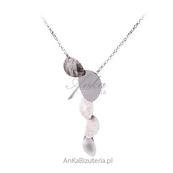 ankabizuteria.pl Piękny naszyjnik srebrny satynowany - elegancka , mo
