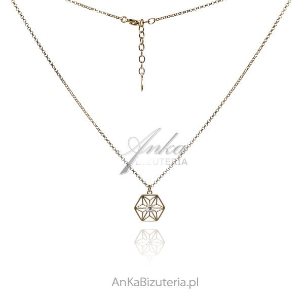 ankabizuteria.pl Naszyjnik srebrny pozłacany Śliczna celebrytka