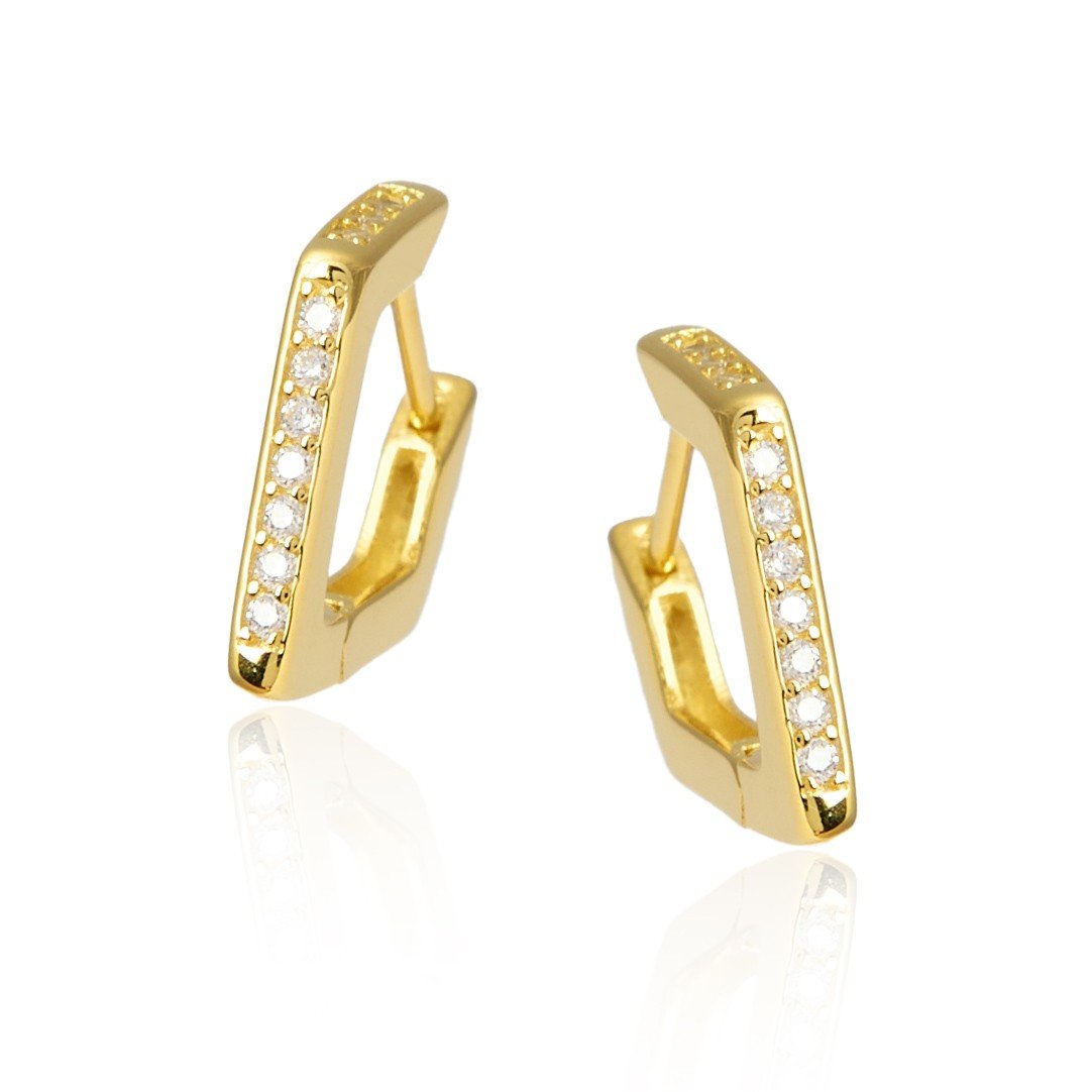 ankabizuteria.pl Kolczyki srebrne pozłacane z cyrkoniamii