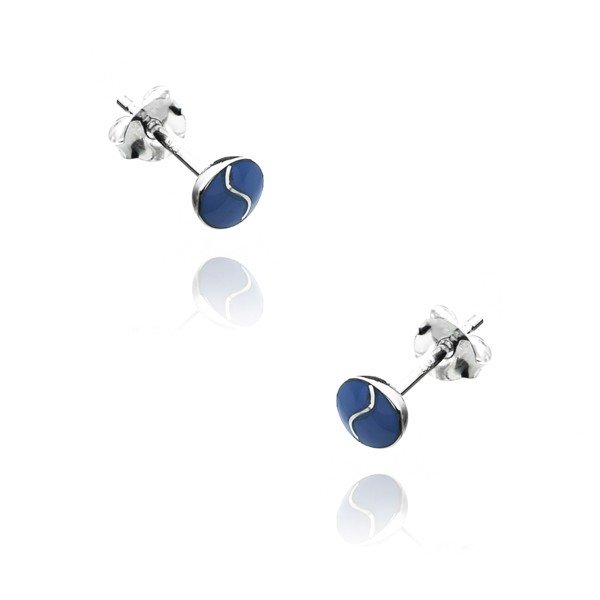 ankabizuteria.pl Subtelne kolczyki srebrne z niebieską masą perłową