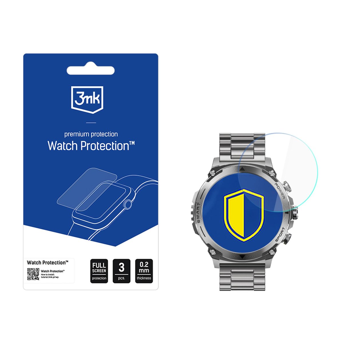 Szkło hybrydowe na ekran smartwatcha do Garett Atom - 3mk Watch Protect