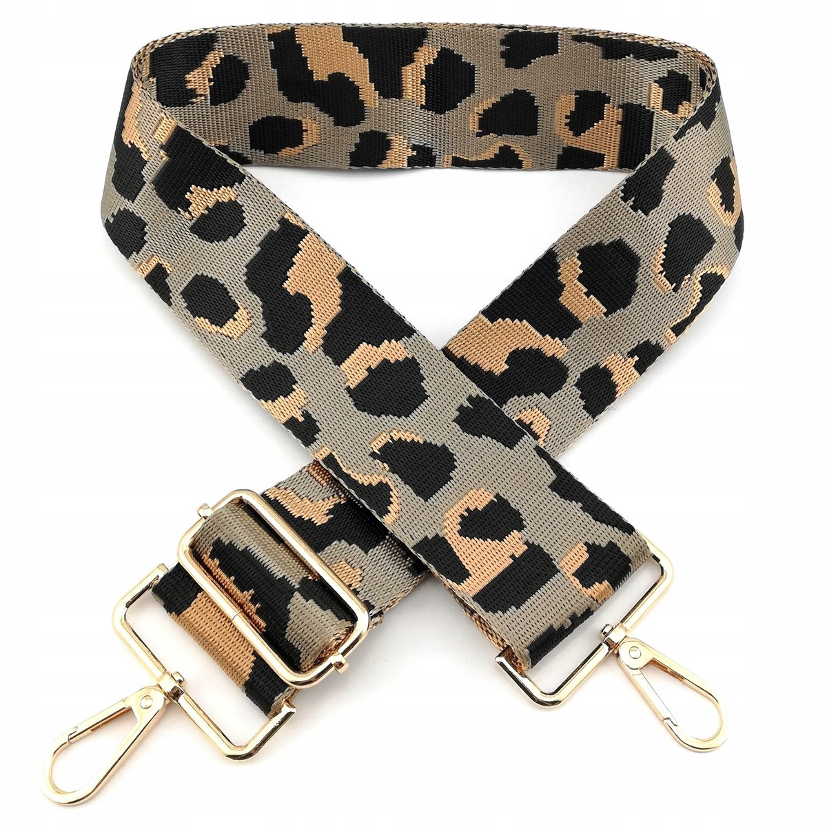 Pasek Do Torebki Regulowany Szeroki Damski Długi Parciany Panterka Szary