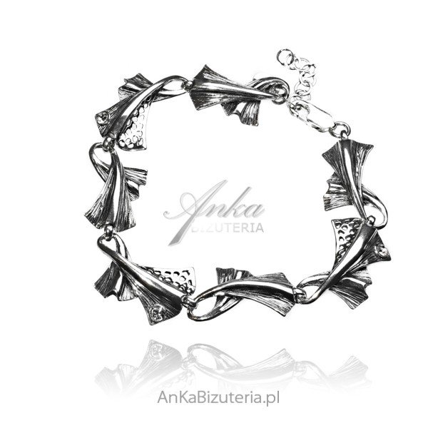 ankabizuteria.pl Bransoletka srebrna LIŚĆ MIŁORZĘBU