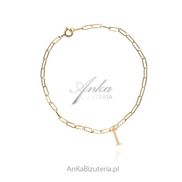 ankabizuteria.pl Bransoletka srebrna pozłacana na łańcuszku UNIONS -