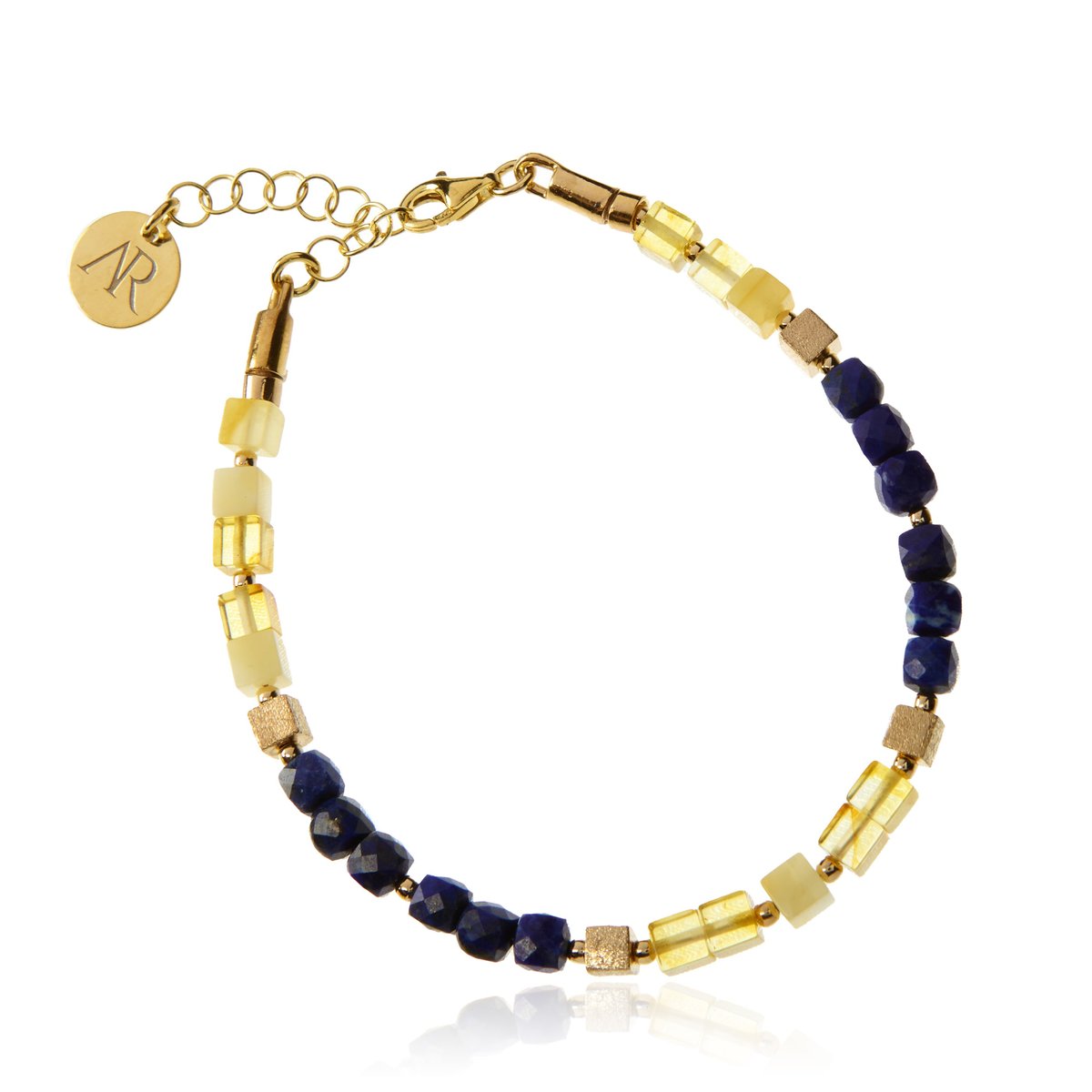 ankabizuteria.pl Bransoletka srebrna pozłacana satynowana z białym i