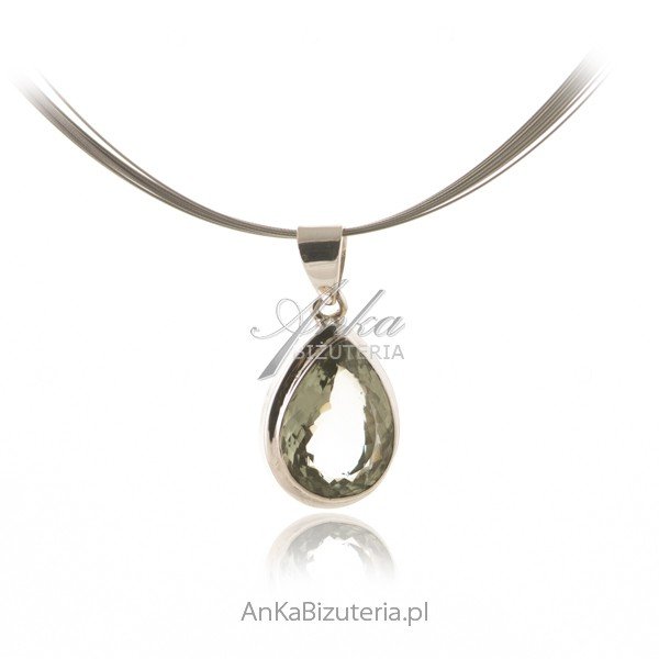 ankabizuteria.pl Srebrna zawieszka z zielonym ametystem