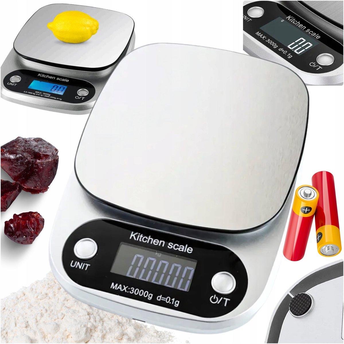 Precyzyjna Waga Kuchenna 3000g I 0,1g Wyświetlacz LCD Jubilerska Baterie