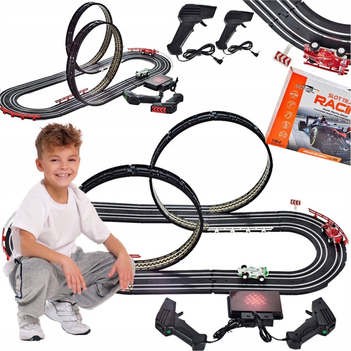 ZRĘCZNOŚCIOWY TOR WYŚCIGOWY FORMUŁA 1 DLA DWÓCH OSÓB 388cm XL